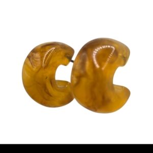 Amber Swirl Hoop Earrings